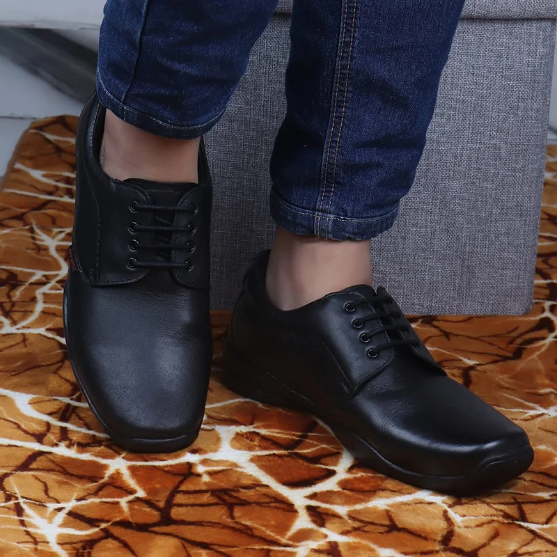 Red Chief حذاء رسمي رجالي من الجلد الطبيعي مريح | أسود